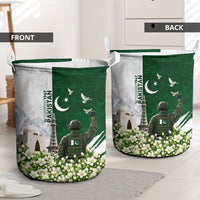 Pakistan Independence Day Laundry Basket Patriotic Soldier Heritage Landmarks And Jasmine
