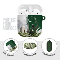 Pakistan Independence Day AirPods Case Patriotic Soldier Heritage Landmarks And Jasmine