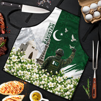 Pakistan Independence Day Apron Patriotic Soldier Heritage Landmarks And Jasmine
