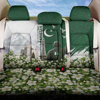 Pakistan Independence Day Back Car Seat Cover Patriotic Soldier Heritage Landmarks And Jasmine