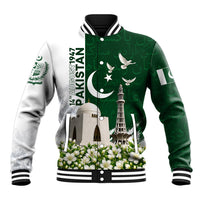 Pakistan Independence Day Baseball Jacket Patriotic Soldier Heritage Landmarks And Jasmine