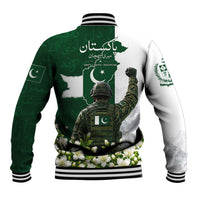 Pakistan Independence Day Baseball Jacket Patriotic Soldier Heritage Landmarks And Jasmine