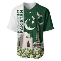 Pakistan Independence Day Baseball Jersey Patriotic Soldier Heritage Landmarks And Jasmine