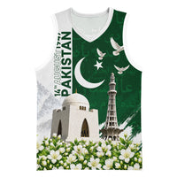 Pakistan Independence Day Basketball Jersey Patriotic Soldier Heritage Landmarks And Jasmine