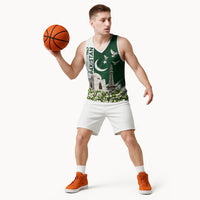 Pakistan Independence Day Basketball Jersey Patriotic Soldier Heritage Landmarks And Jasmine