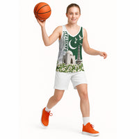 Pakistan Independence Day Basketball Jersey Patriotic Soldier Heritage Landmarks And Jasmine