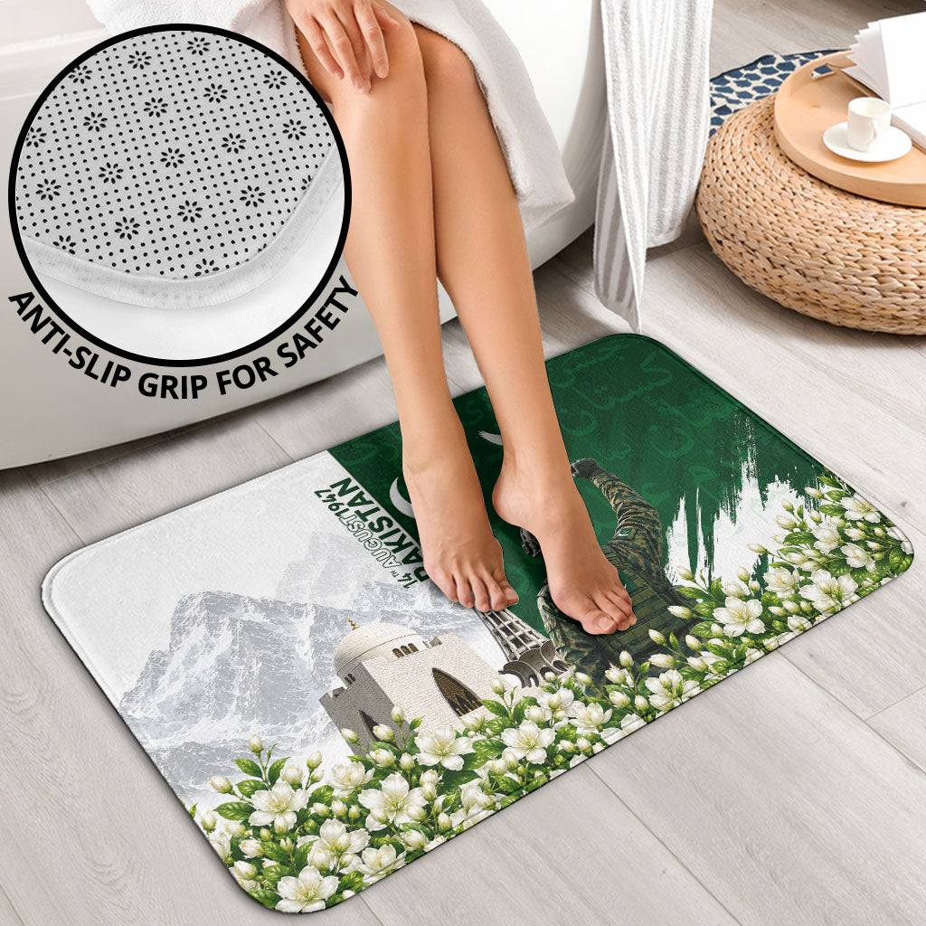 Pakistan Independence Day Bathroom Set Patriotic Soldier Heritage Landmarks And Jasmine