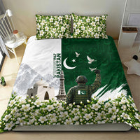 Pakistan Independence Day Bedding Set Patriotic Soldier Heritage Landmarks And Jasmine