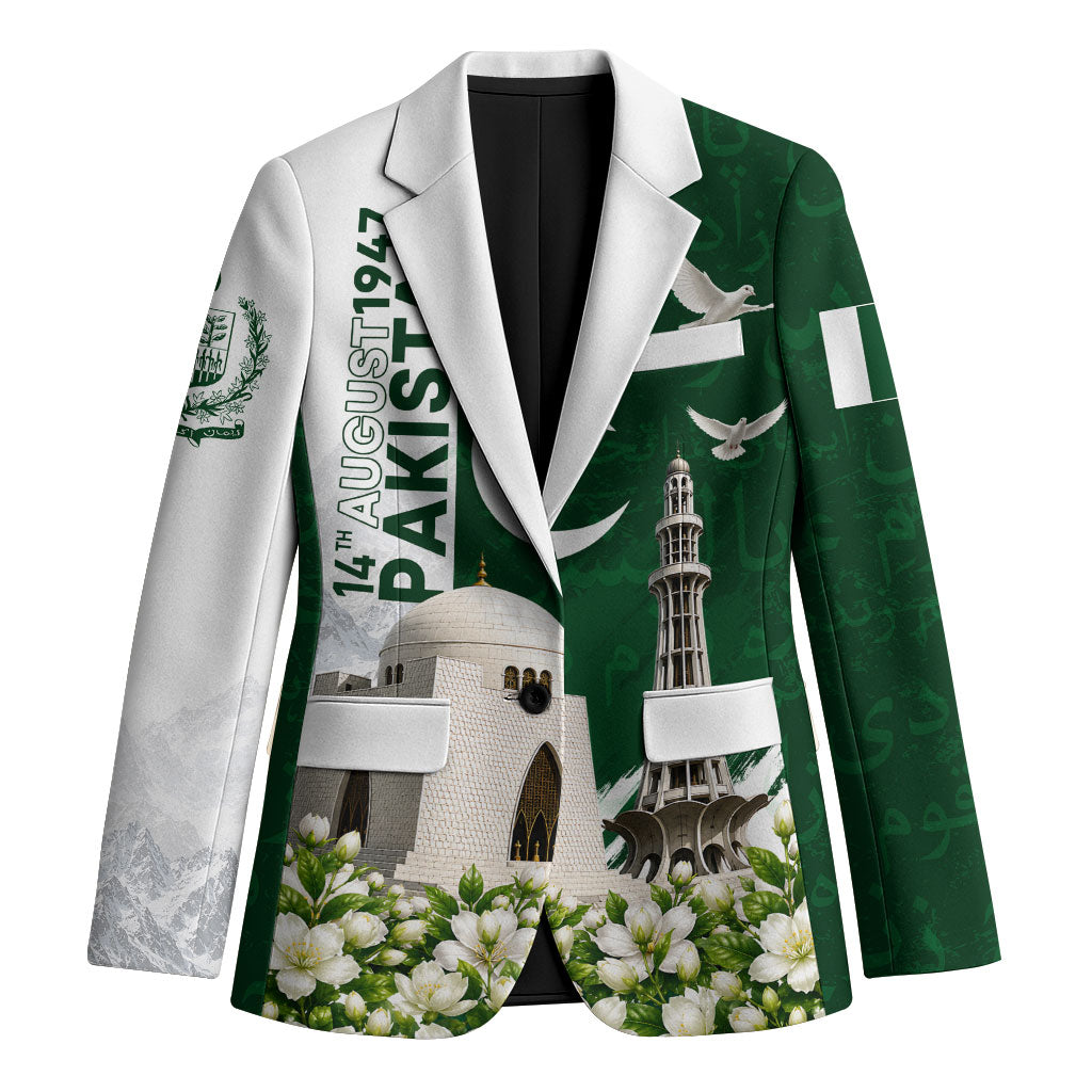 Pakistan Independence Day Blazer Patriotic Soldier Heritage Landmarks And Jasmine