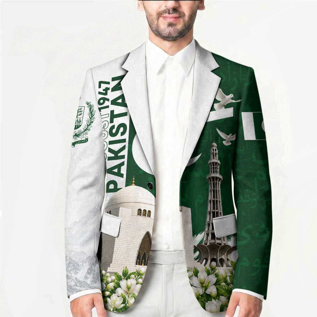 Pakistan Independence Day Blazer Patriotic Soldier Heritage Landmarks And Jasmine