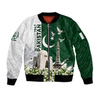 Pakistan Independence Day Bomber Jacket Patriotic Soldier Heritage Landmarks And Jasmine