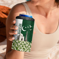 Pakistan Independence Day 4 in 1 Can Cooler Tumbler Patriotic Soldier Heritage Landmarks And Jasmine