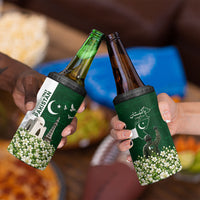 Pakistan Independence Day 4 in 1 Can Cooler Tumbler Patriotic Soldier Heritage Landmarks And Jasmine