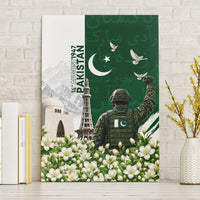 Pakistan Independence Day Canvas Wall Art Patriotic Soldier Heritage Landmarks And Jasmine