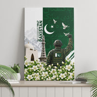 Pakistan Independence Day Canvas Wall Art Patriotic Soldier Heritage Landmarks And Jasmine