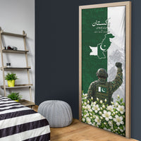 Pakistan Independence Day Door Cover Patriotic Soldier Heritage Landmarks And Jasmine