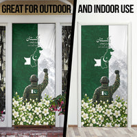 Pakistan Independence Day Door Cover Patriotic Soldier Heritage Landmarks And Jasmine
