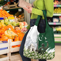 Pakistan Independence Day Grocery Bag Patriotic Soldier Heritage Landmarks And Jasmine