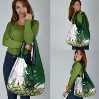 Pakistan Independence Day Grocery Bag Patriotic Soldier Heritage Landmarks And Jasmine