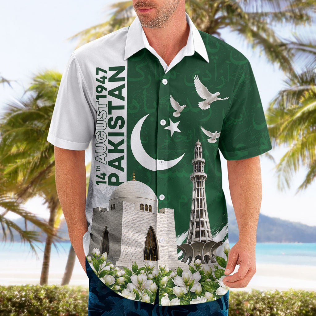 Pakistan Independence Day Hawaiian Shirt Patriotic Soldier Heritage Landmarks And Jasmine
