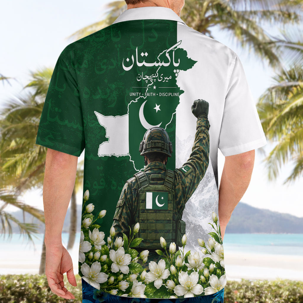 Pakistan Independence Day Hawaiian Shirt Patriotic Soldier Heritage Landmarks And Jasmine
