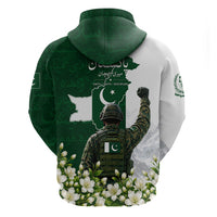 Pakistan Independence Day Hoodie Patriotic Soldier Heritage Landmarks And Jasmine