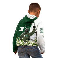 Pakistan Independence Day Kid Hoodie Patriotic Soldier Heritage Landmarks And Jasmine