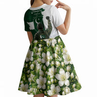 Pakistan Independence Day Kid Short Sleeve Dress Patriotic Soldier Heritage Landmarks And Jasmine
