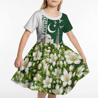 Pakistan Independence Day Kid Short Sleeve Dress Patriotic Soldier Heritage Landmarks And Jasmine
