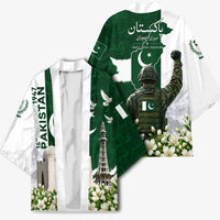 Pakistan Independence Day Kimono Patriotic Soldier Heritage Landmarks And Jasmine