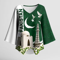 Pakistan Independence Day Kimono Sleeve Blouse Patriotic Soldier Heritage Landmarks And Jasmine