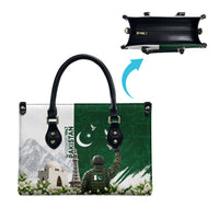 Pakistan Independence Day Leather Bag Patriotic Soldier Heritage Landmarks And Jasmine
