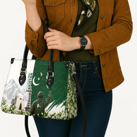 Pakistan Independence Day Leather Bag Patriotic Soldier Heritage Landmarks And Jasmine