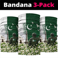 Pakistan Independence Day Neck Gaiter Patriotic Soldier Heritage Landmarks And Jasmine