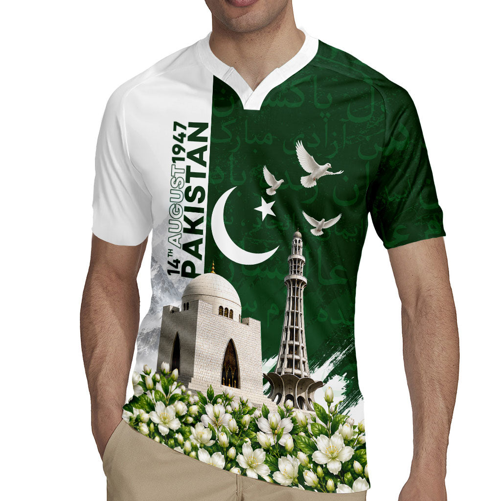 Pakistan Independence Day Rugby Jersey Patriotic Soldier Heritage Landmarks And Jasmine