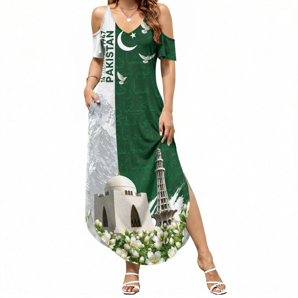 Pakistan Independence Day Summer Maxi Dress Patriotic Soldier Heritage Landmarks And Jasmine