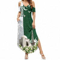 Pakistan Independence Day Summer Maxi Dress Patriotic Soldier Heritage Landmarks And Jasmine