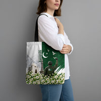 Pakistan Independence Day Tote Bag Patriotic Soldier Heritage Landmarks And Jasmine