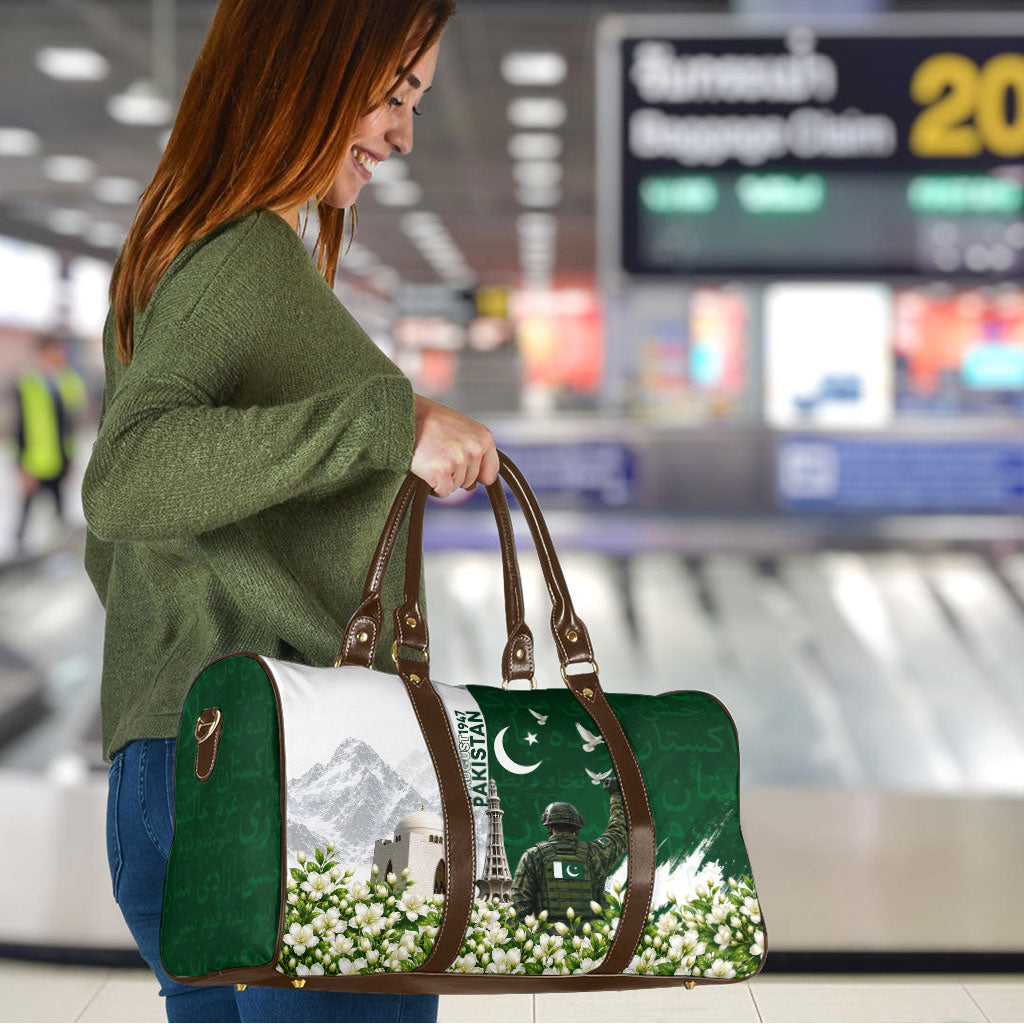 Pakistan Independence Day Travel Bag Patriotic Soldier Heritage Landmarks And Jasmine
