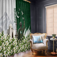 Pakistan Independence Day Window Curtain Patriotic Soldier Heritage Landmarks And Jasmine