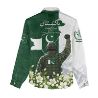Pakistan Independence Day Women Casual Shirt Patriotic Soldier Heritage Landmarks And Jasmine