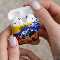Ecuador Independence Day AirPods Case Patriotic Andean Condor Monument And Mountain