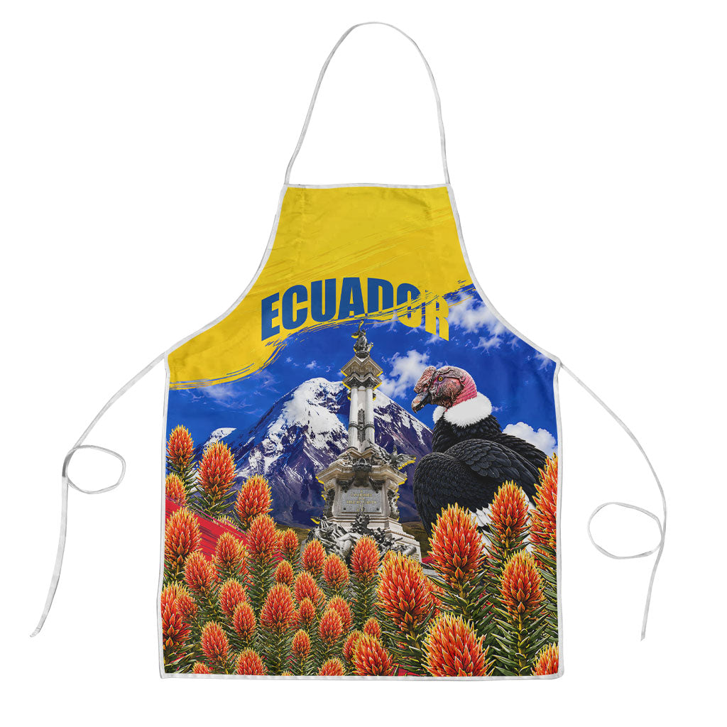 Ecuador Independence Day Apron Patriotic Andean Condor Monument And Mountain