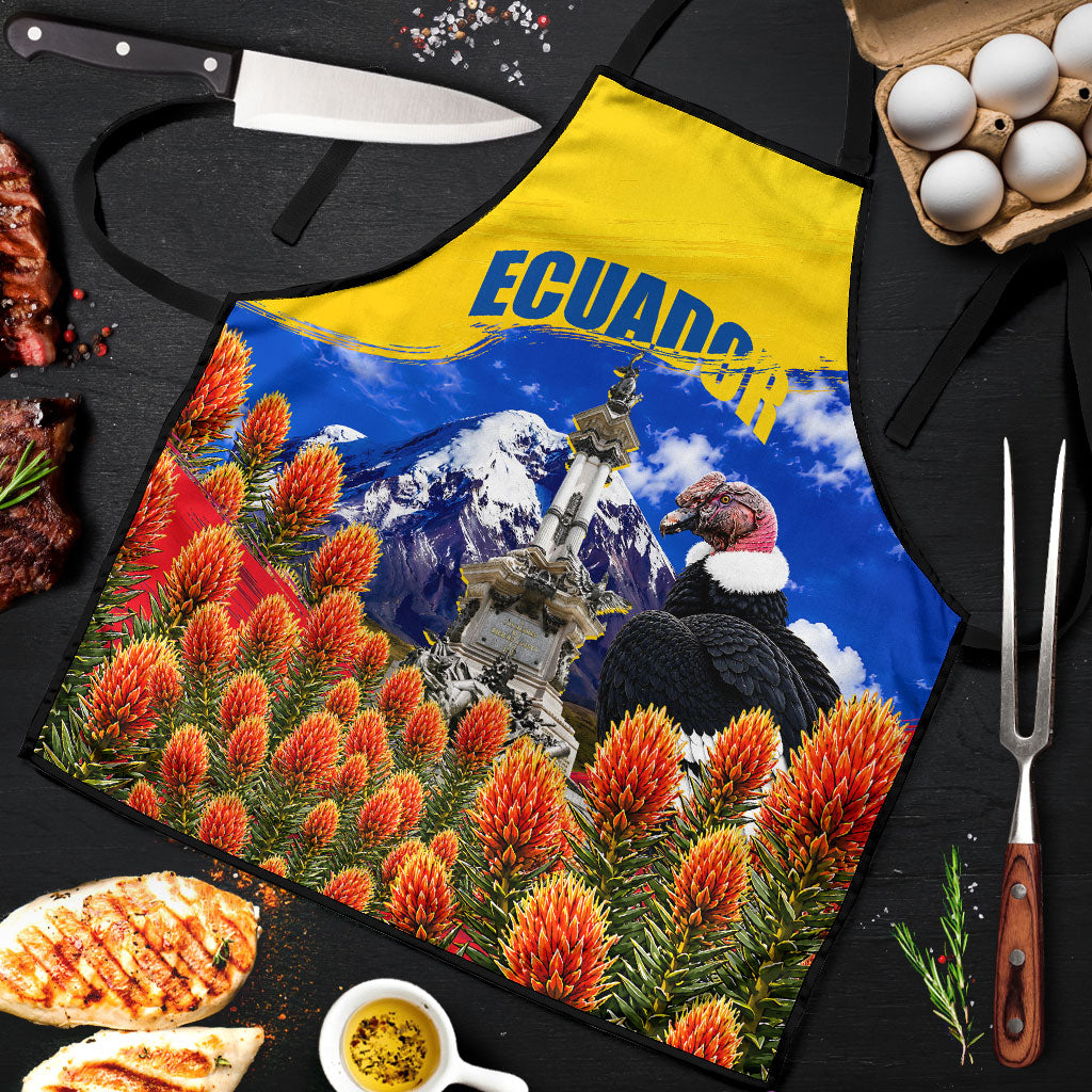 Ecuador Independence Day Apron Patriotic Andean Condor Monument And Mountain