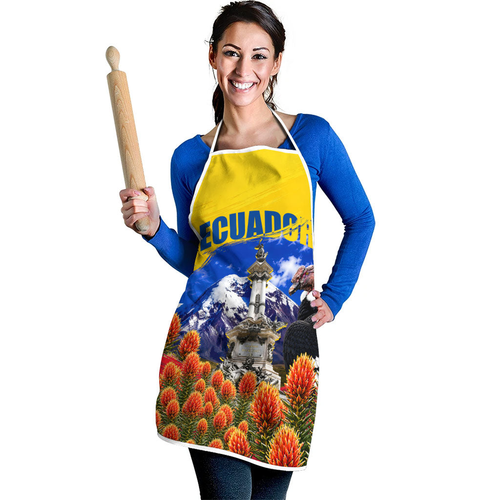 Ecuador Independence Day Apron Patriotic Andean Condor Monument And Mountain
