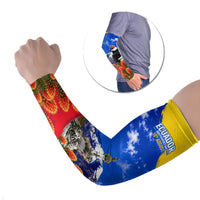 Ecuador Independence Day Arm Sleeves Patriotic Andean Condor Monument And Mountain