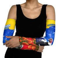 Ecuador Independence Day Arm Sleeves Patriotic Andean Condor Monument And Mountain