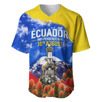 Ecuador Independence Day Baseball Jersey Patriotic Andean Condor Monument And Mountain