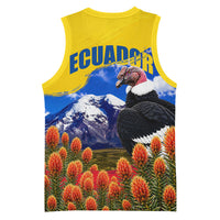 Ecuador Independence Day Basketball Jersey Patriotic Andean Condor Monument And Mountain