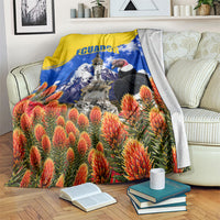 Ecuador Independence Day Blanket Patriotic Andean Condor Monument And Mountain